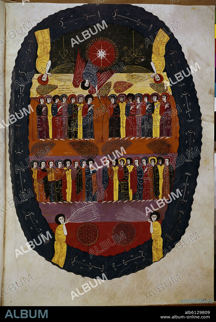 BEATO DE LIÉBANA. COMENTARIOS AL APOCALIPSIS- F 145- LOS CUATRO VIENTOS-MINIATURA MOZARABE-S X.