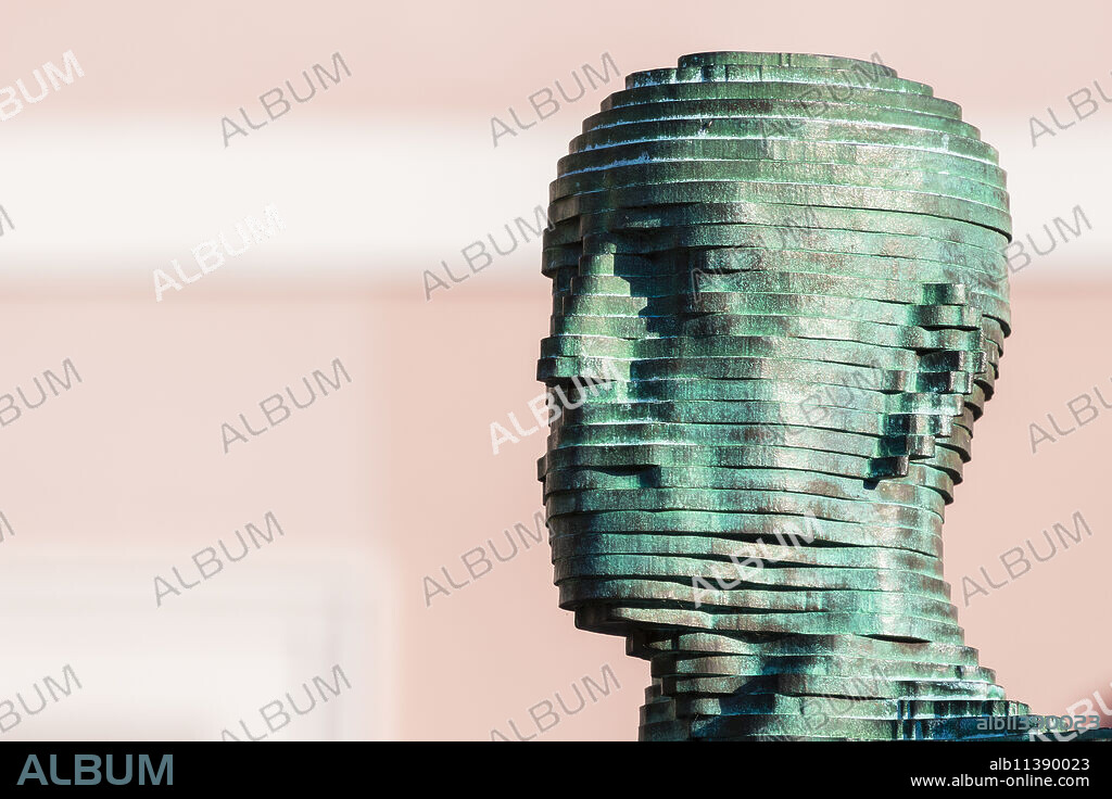 Detail of sculpture named Piss made by David Cerny, Lesser Quarter, Prague, Czech Republic.