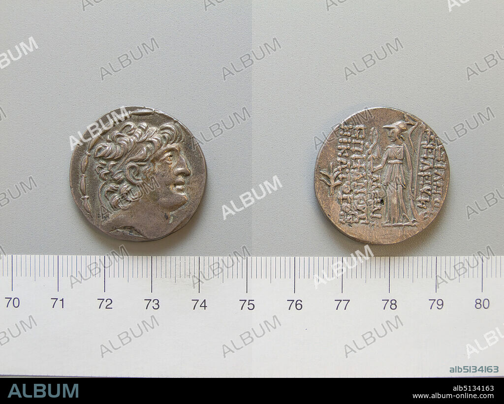 Ruler: Seleucus VI Epiphanes, King of Syria, 124/10994 B.C., ruled 9694 B.C.Tetradrachm of Seleucus VI (Epiphanes Nicator) from Unknown, 9695 B.C., Silver, 14.87 g, 12:00, 28.8 mm, Made in Antioch, Syria, Greek, 1st century B.C., Numismatics.