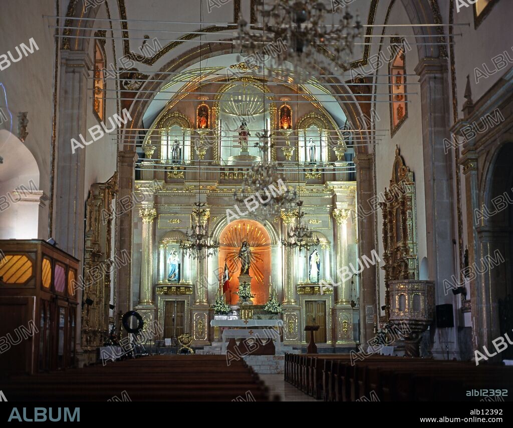 Mexico.Chihuahua.Hidalgo del Parral.Templo patriarcal de San Jose.Interior.