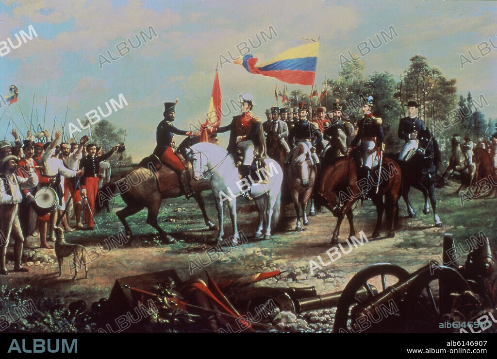 MICHELENA ARTURO. LA ENTREGA DE LA BANDERA VENCEDORA DEL NUMANCIA AL BATALLON SIN NOMBRE - 1883 - OLEO/TELA.