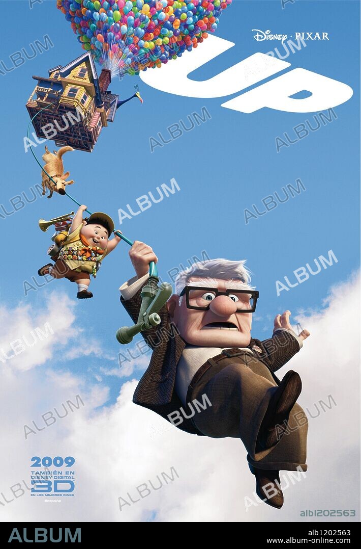 Poster de UP, 2009, dirigida por PETE DOCTER. Copyright PIXAR ANIMATION STUDIOS.