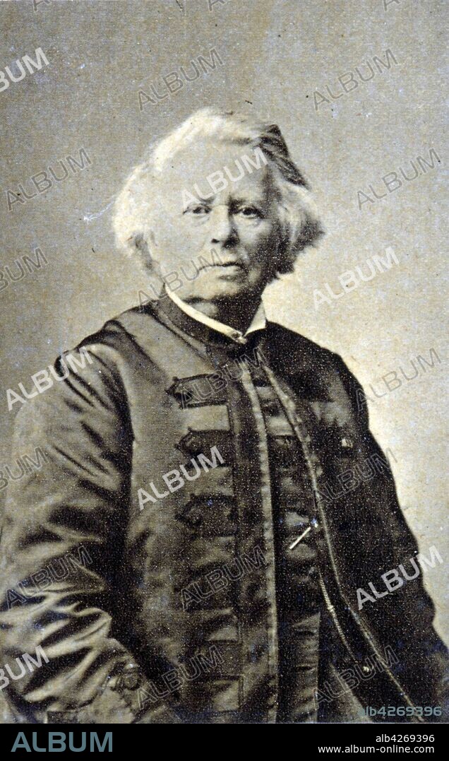 Photograph of Rosa Bonheur, born Marie-Rosalie Bonheur, (1822 – 1899),  French artist, an animaliere (painter of animals) and sculptor, known for her artistic realism.