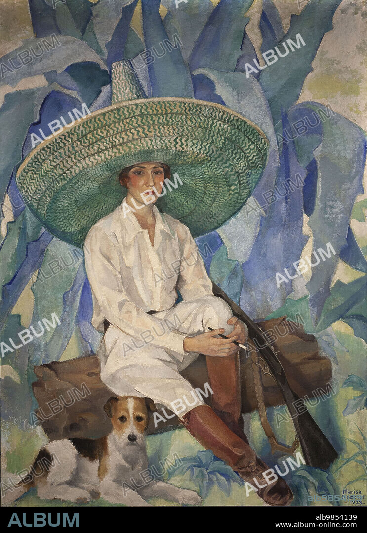 Marisa Roesset/ Reposo, 1928, 179 x 131 cm.