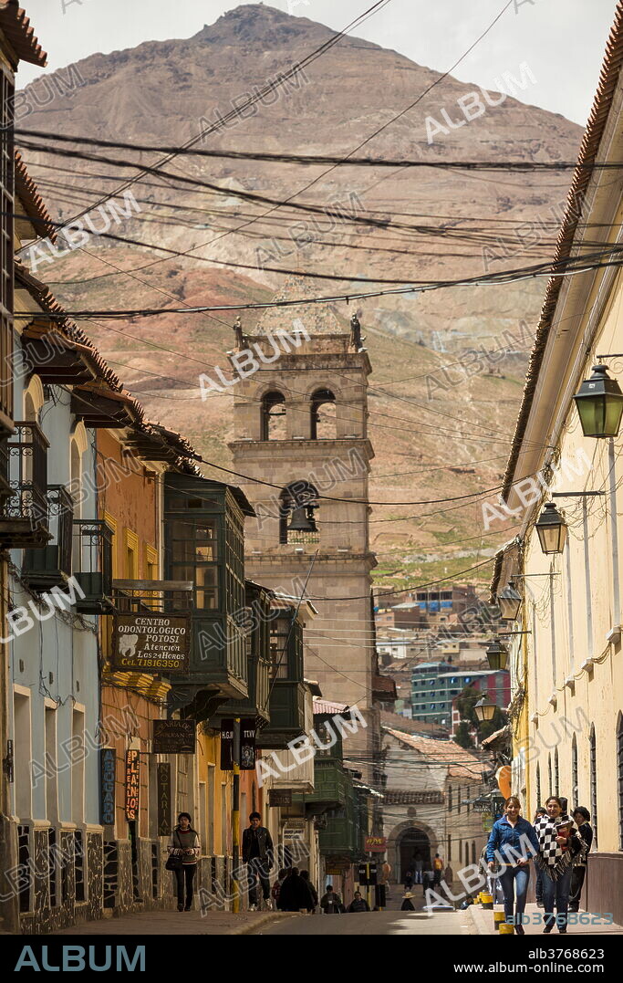Street Scene, Potosi, UNESCO World Heritage Site, Southern Altiplano, Bolivia, South America.