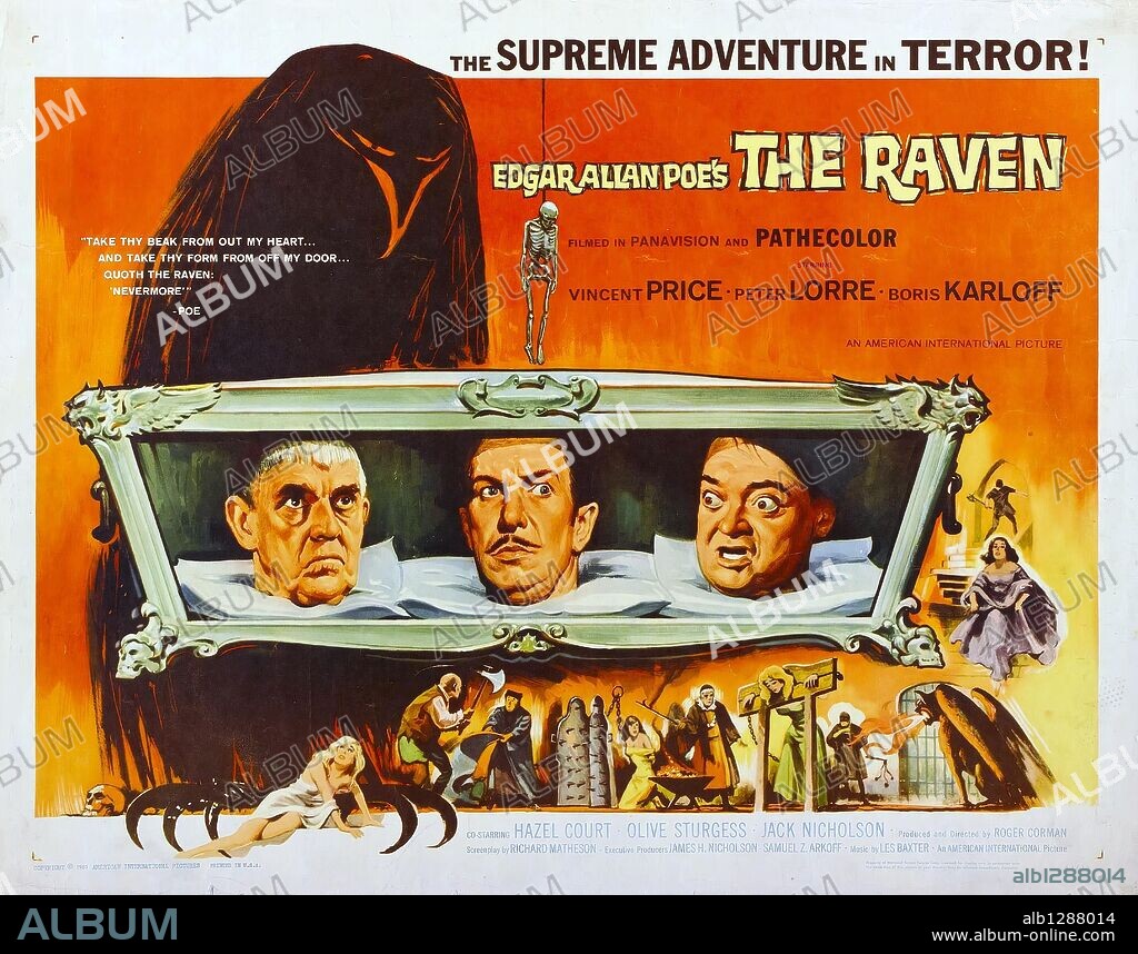Plakat zu THE RAVEN, 1963, unter der Regie von ROGER CORMAN. Copyright A.I.P.