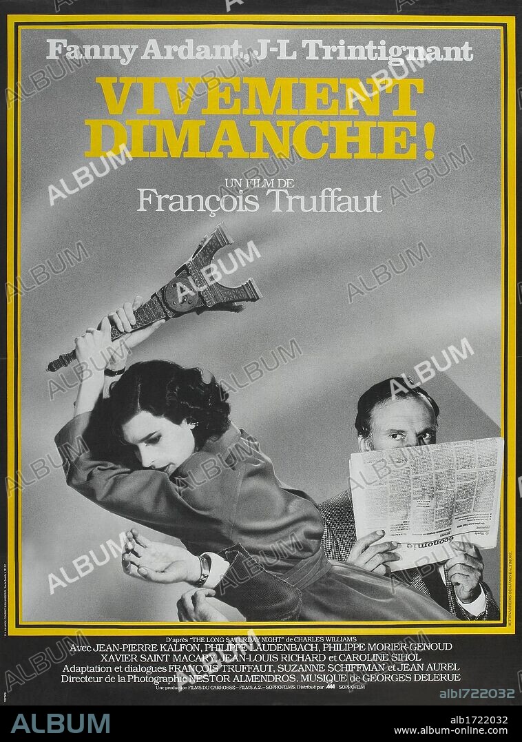 Poster of CONFIDENTIALLY YOURS, 1983 (VIVEMENT DIMANCHE!), directed by FRANCOIS TRUFFAUT. Copyright LES FILMS DU CARROSSE.