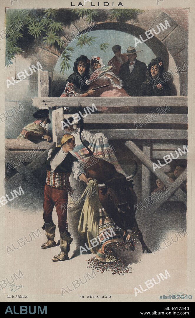 DANIEL PEREA Y ROJAS. La lidia. Corrida de toros en Andalucía. Año 1886.