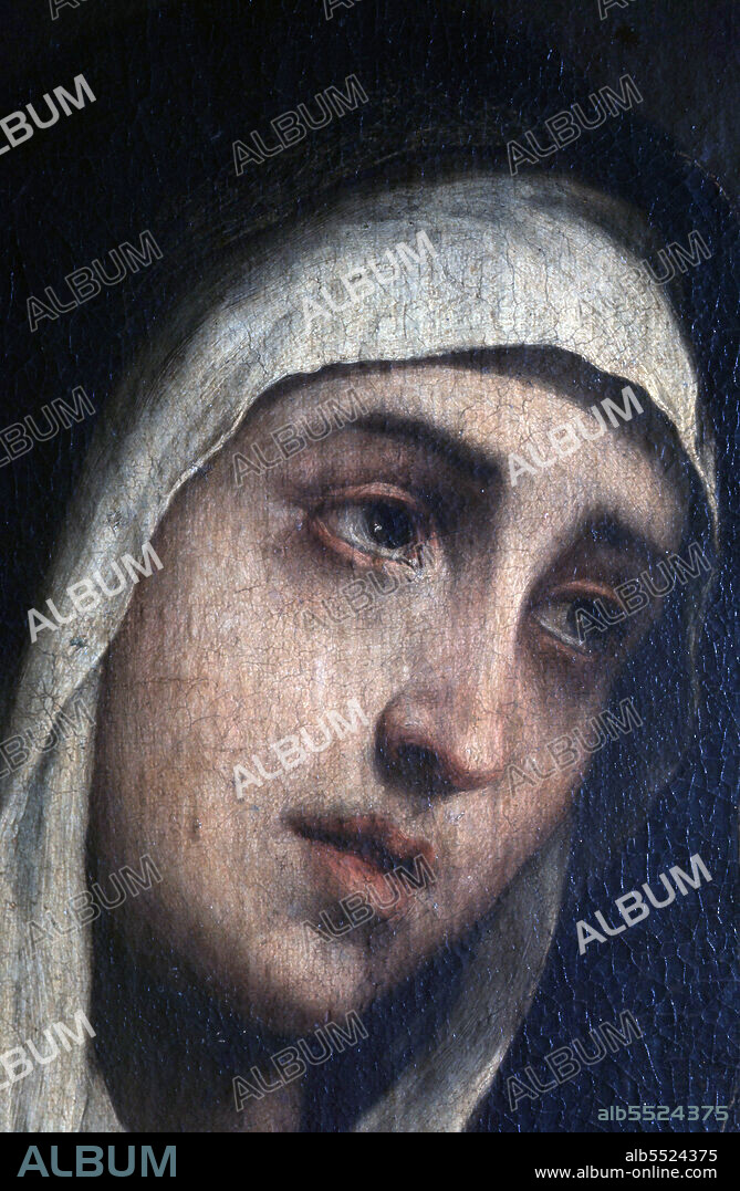 BARTOLOMÉ ESTEBAN MURILLO. BARTOLOME ESTEBAN MURILLO. PINTOR ESPAÑOL. SEVILLA 1617-1682. " VIRGEN DOLOROSA " . DETALLE. MUSEO DEL PRADO. MADRID. VIRGEN MARIA.