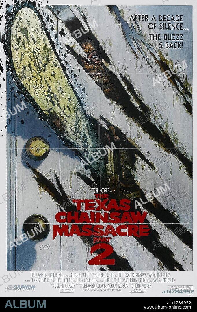 Poster de MASACRE EN TEXAS 2, 1986 (THE TEXAS CHAINSAW MASSACRE 2), dirigida por TOBE HOOPER. Copyright CANNON FILMS.