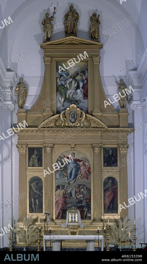 EL GRECO. RETABLO MAYOR DE LA IGLESIA DEL MONASTERIO DE SANTO DOMINGO EL ANTIGUO REALIZADO ENTRE 1577 Y 1579  - MANIERISMO ESPAÑOL.