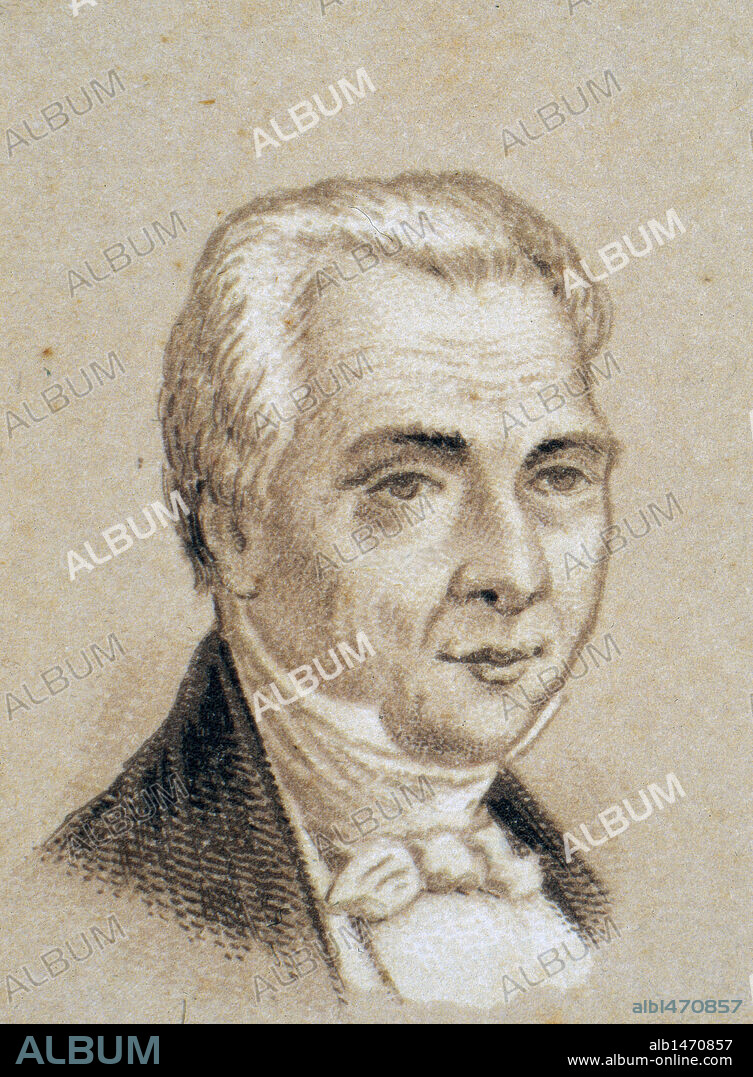 MICHELENA, José Mariano (Valladolid, Morelia, 1722, Ciudad de México, 1852). Abogado y militar. Presidente provisional de México en 1823 y precursor de la independencia mexicana. Grabado mexicano del año 1885.