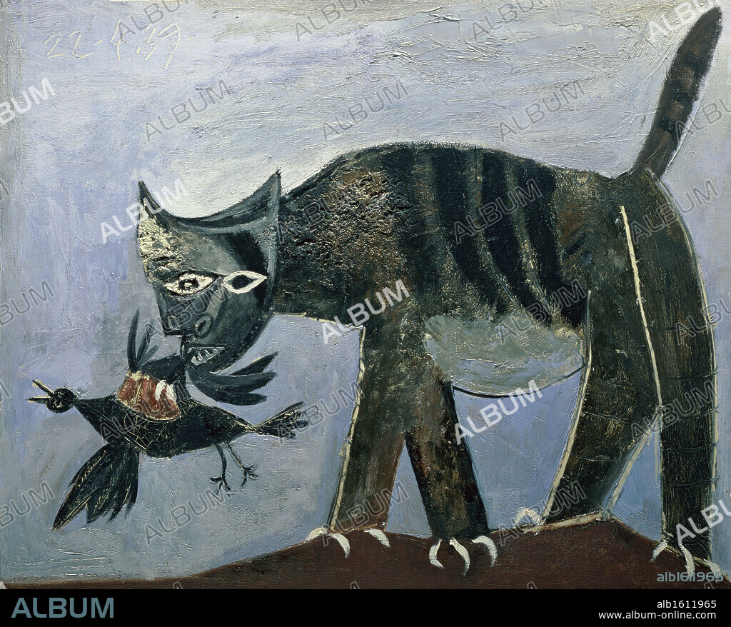 Cat with a Bird in Its Jaws by Pablo Picasso, 1939, 1881-1973, France, Paris, Musee Picasso.