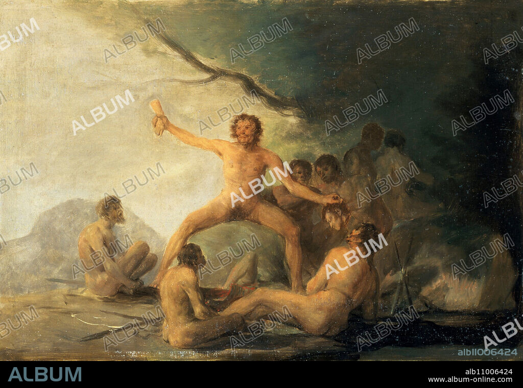 FRANCISCO DE GOYA. Cannibals Contemplating Human Remains (Caníbales contemplando restos humanos).