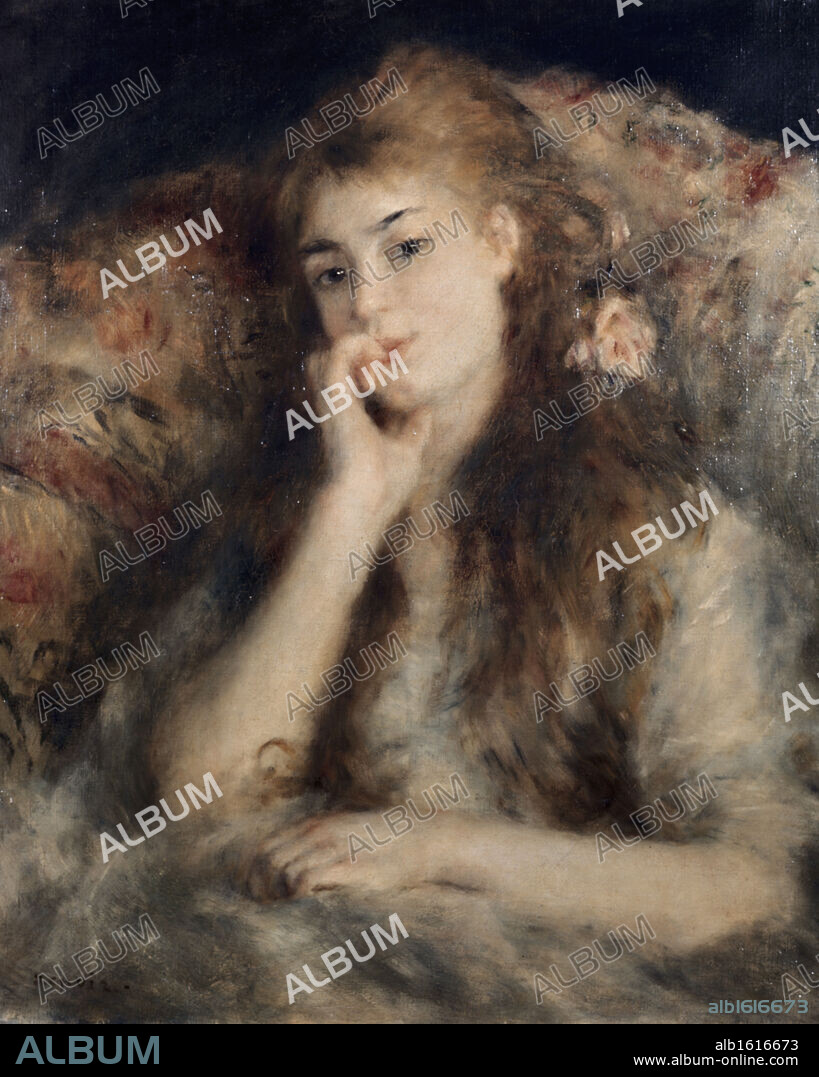 Thoughtful  (La Pensee)  Pierre Auguste Renoir (1841-1919/French).