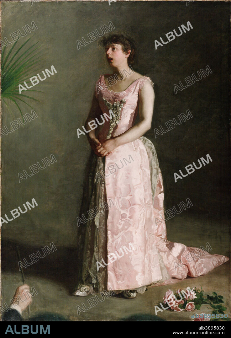 THOMAS EAKINS. The Concert Singer. Date/Period: From 1890 until 92. Painting. Oil on canvas Oil on canvas. Height: 1,909.57 mm (75.17 in); Width: 1,378.97 mm (54.29 in).