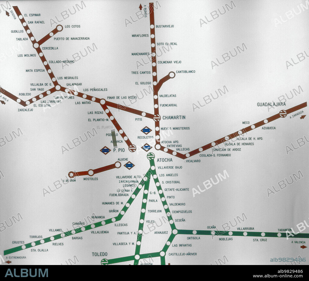 PLANO DE LINEAS DE CERCANIAS DE MADRID.