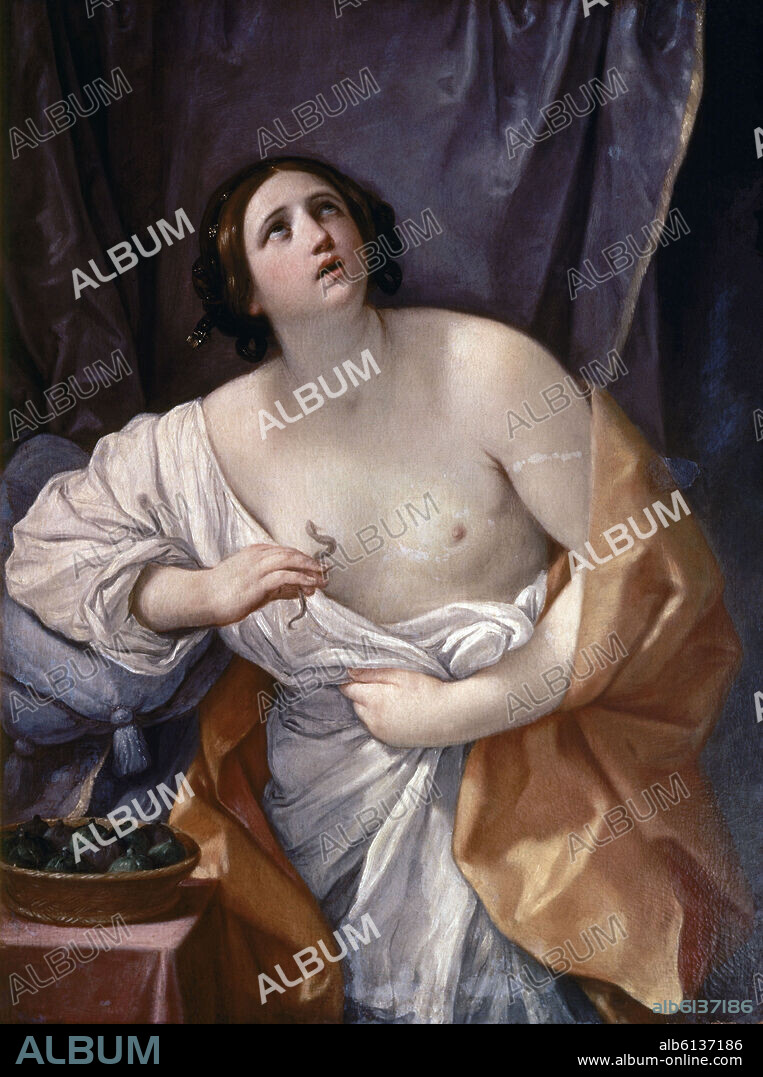 GUIDO RENI (1575/1642). EL SUICIDIO DE CLEOPATRA - 1630 - OLEO/LIENZO - 125,5 x 97 cm - BARROCO ITALIANO.