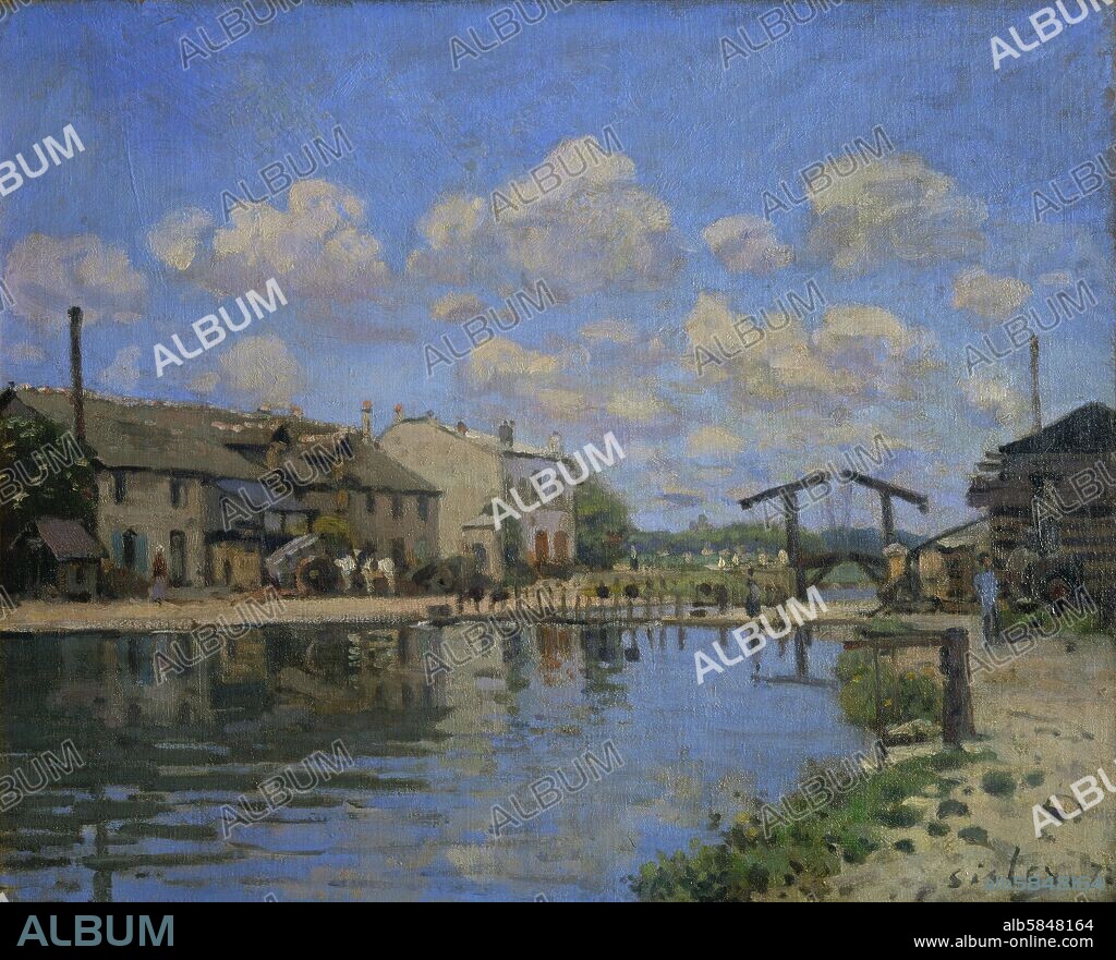 ALFRED SISLEY. Vue du Canal St. Martin, Paris. Oil on canvas (1872) REF 1701 MS 3000.2.