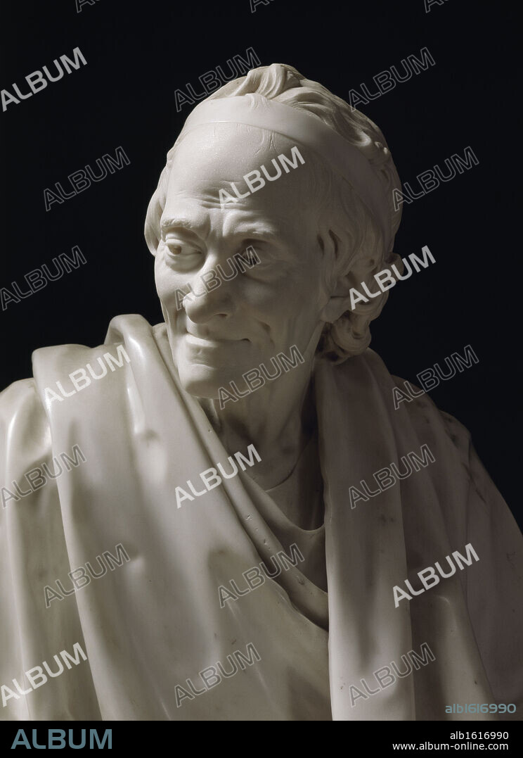 Voltaire,  by Jean-Antoine Houdon,  Russia,  St. Petersburg,  Hermitage Museum,  1741-1828.