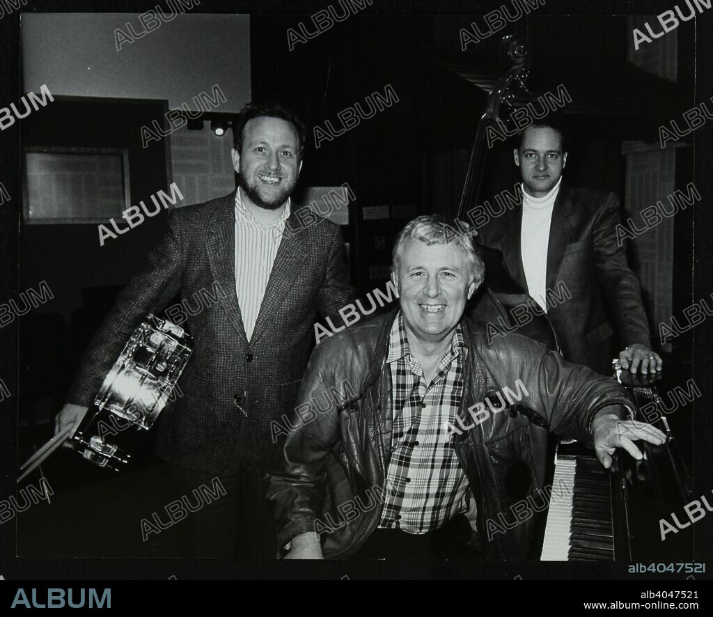 Bobby Worth (drums), Brian Dee (piano) and Mario Castronari (bass) at Lansdowne Studios, Holland Park, London, 1989.