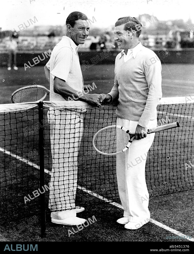 Southport Stages First All-Professional Tennis TournamentDan Maskell the Wimbledon professional (left) and Martin Plaa (France) who played in the first match of the tournament yesterday.A new departure in first class tennis was seen at Southport yesterday when a three-day international tournament in the North. September 28, 1934.