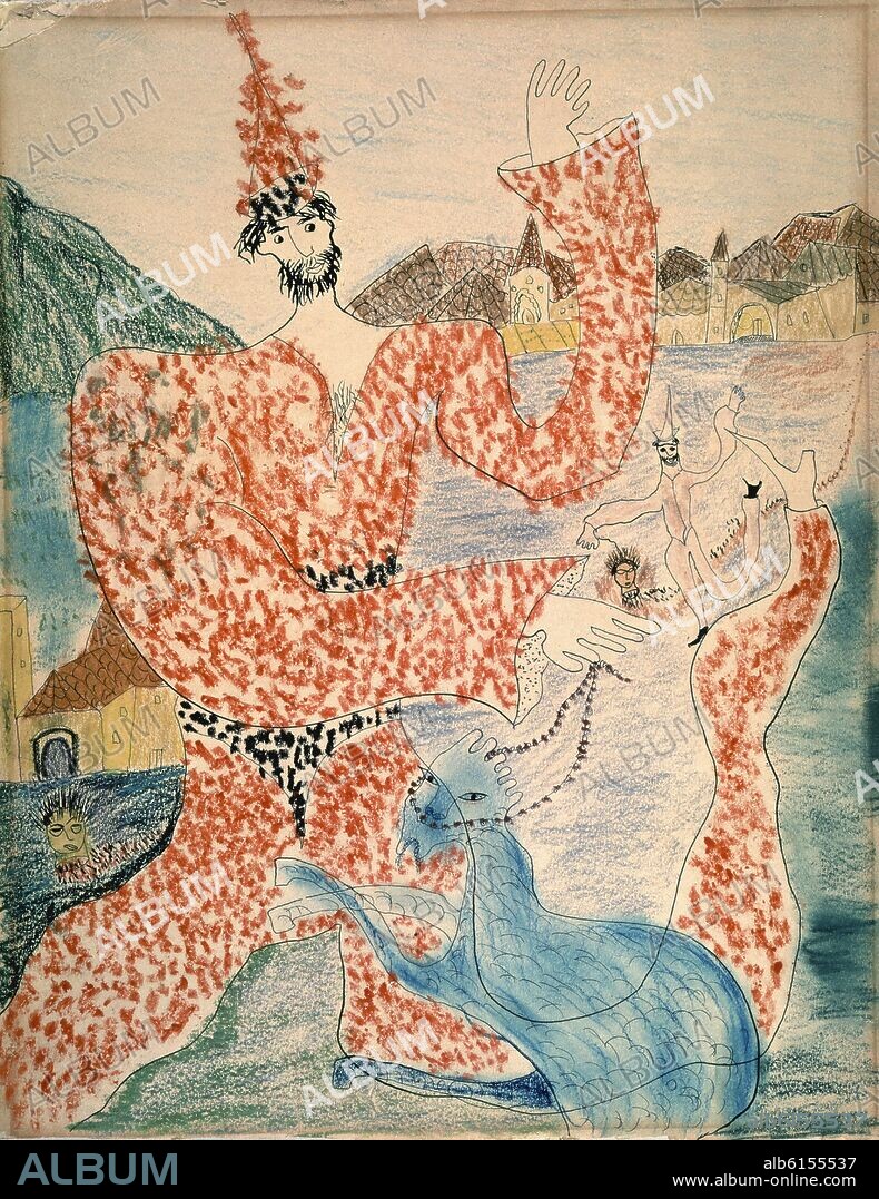 FEDERICO GARCÍA LORCA. ARLEQUIN - DIBUJO - SIGLO XX.