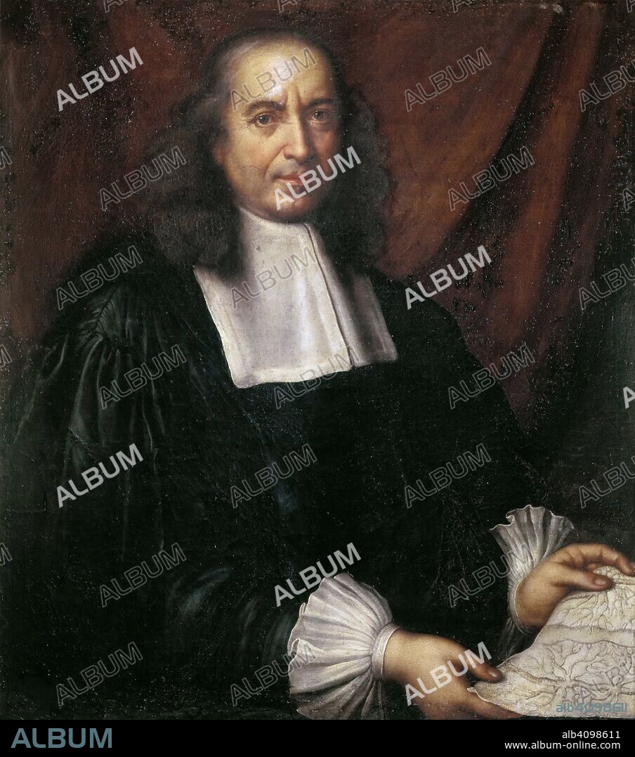 ANONYMOUS. Portrait of Marcello Malpighi (1628-1694).