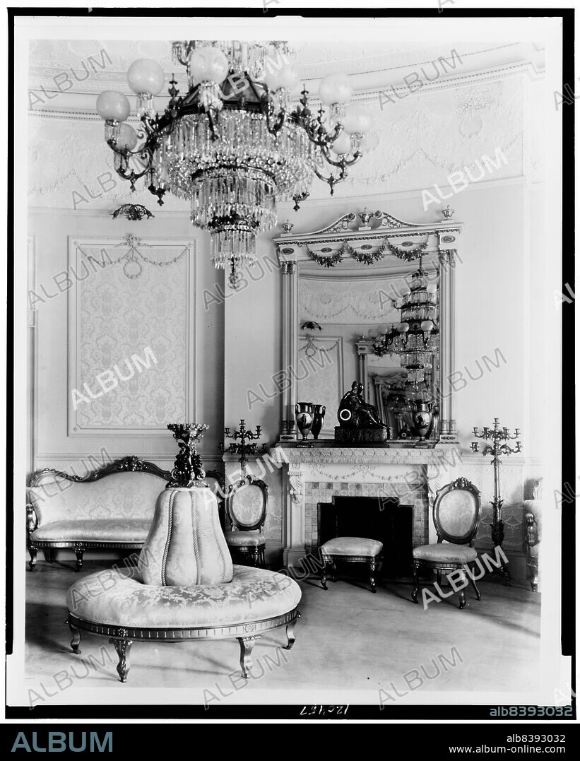 FRANCES BENJAMIN JOHNSTON. Blue Room, White House, Washington, D.C., c1890.