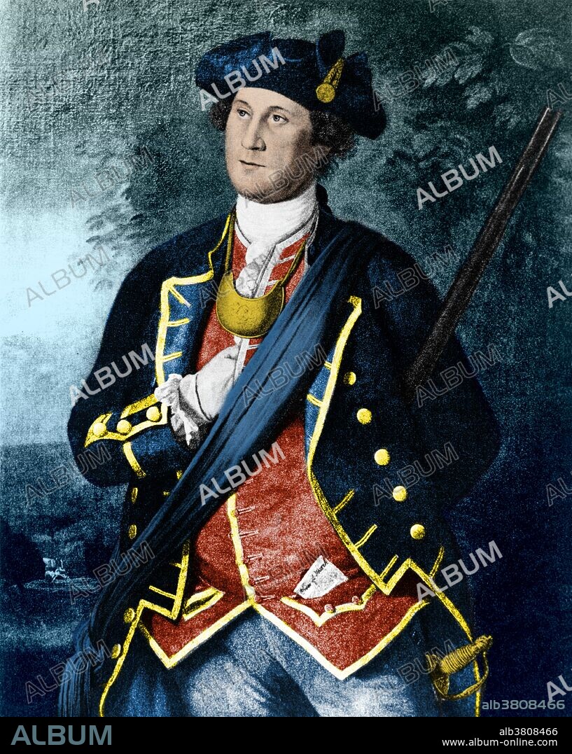 Colorized portrait of George Washington, as a Virginia colonel in 1772. George Washington (1731 or 1732-1799) was the first President of the United States of America, serving from 1789 to 1797, and dominant military and political leader of the United States from 1775 to 1799. He led the American victory over Great Britain in the American Revolutionary War as commander-in-chief of the Continental Army from 1775 to 1783, and presided over the writing of the Constitution in 1787. Washington became the first president by unanimous choice, and oversaw the creation of a strong, well-financed national government that maintained neutrality in the wars raging in Europe, suppressed rebellion and won acceptance among Americans of all types. His leadership style established many forms and rituals of government that have been used since, such as using a cabinet system and delivering an inaugural address. Washington is universally regarded as the "Father of his country".