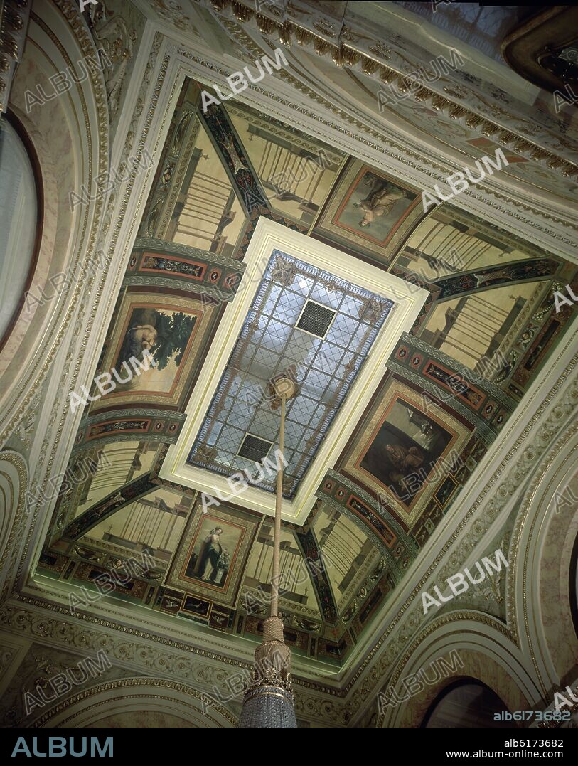 VICENTE CAMARON (1803-1864). PINTURA MURAL DEL TECHO DE UNO DE LOS CUATRO ESCRITORIOS - 1861.