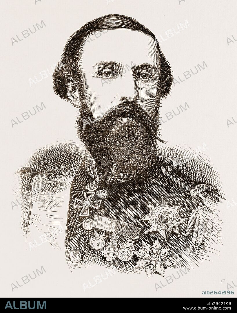 OSCAR II., KING OF SWEDEN AND NORWAY, engraving 1873.