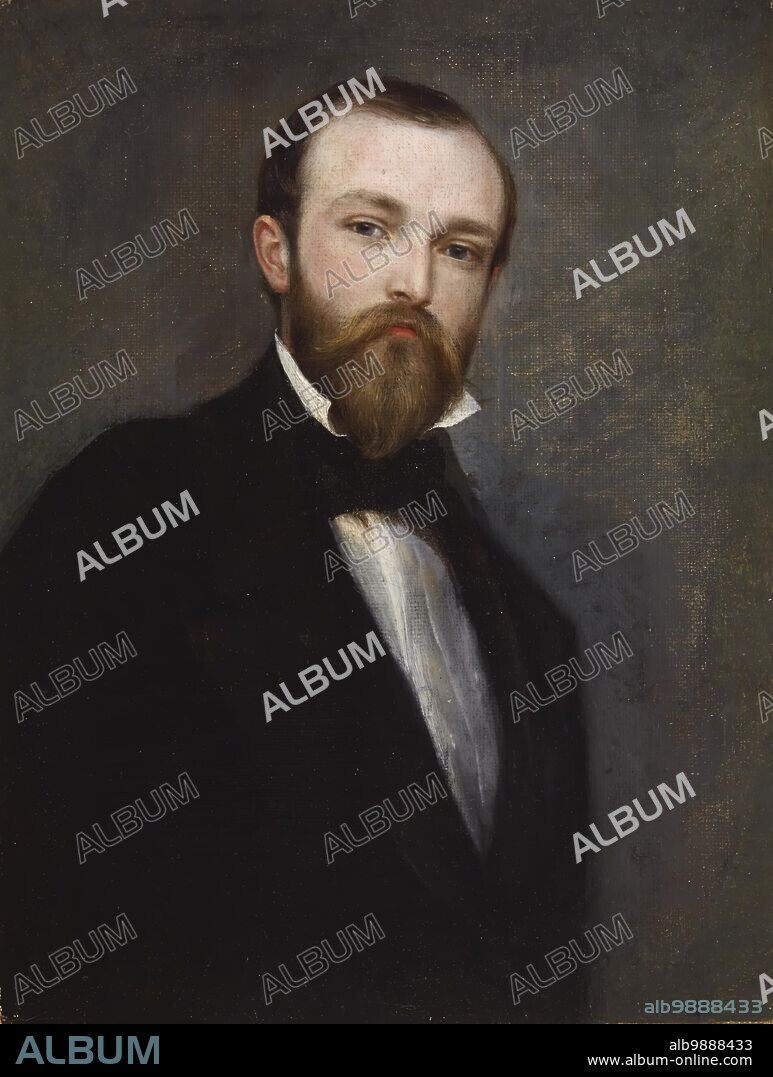 RICHARD CATON WOODVILLE. Self-Portrait in a Black Coat, 1848-1850 (?). In this small half-length self-portrait, Woodville fashions himself as a privileged urban gentleman, in a formal black coat, white shirt with wing collar, and a black bow tie. He has the smooth, broad forehead that contemporaries associated with superior intelligence and virtue; indeed, artist Chester Harding, who founded and guided the Boston Artists Association in the 1840s, was known to have told an aspiring painter he could never succeed "because his head was not big enough." Woodville fixes a penetrating, arrogant gaze on the viewer, embodying the elite social world in which he was raised and which he left behind in choosing the life of an artist.
