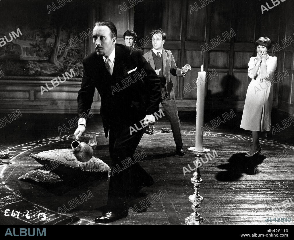 CHRISTOPHER LEE, LEON GREENE, PATRICK MOWER and SARAH LAWSON in THE DEVIL'S BRIDE, 1968 (THE DEVIL RIDES OUT), directed by TERENCE FISHER. Copyright HAMMER.