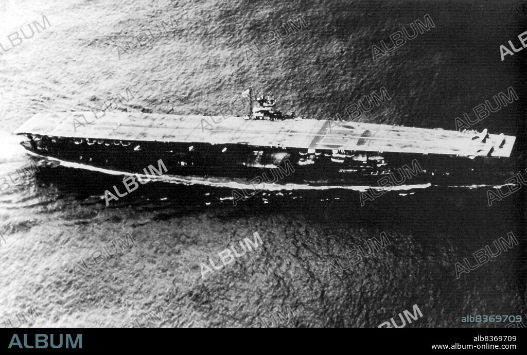 Akagi was an aircraft carrier built for the Imperial Japanese Navy (IJN), named after Mount Akagi in present-day Gunma Prefecture. Though she was laid down as an Amagi-class battlecruiser, Akagi was converted to an aircraft carrier while still under construction to comply with the terms of the Washington Naval Treaty. The ship was rebuilt from 1935 to 1938 with her original three flight decks consolidated into a single enlarged flight deck and an island superstructure.<br/><br/>. Akagi's aircraft served in the Second Sino-Japanese War in the late 1930s. Upon the formation of the First Air Fleet or Kido Butai (Striking Force) in early 1941, she became its flagship, and remained so for the duration of her service. With other fleet carriers, she took part in the Attack on Pearl Harbor in December 1941 and the invasion of Rabaul in the Southwest Pacific in January 1942. The following month, her aircraft bombed Darwin, Australia, and assisted in the conquest of the Dutch East Indies. In March and April 1942, Akagi's aircraft helped sink a British heavy cruiser and an Australian destroyer in the Indian Ocean Raid.<br/><br/>. After a brief refit, Akagi and three other fleet carriers of the Kido Butai participated in the Battle of Midway in June 1942. After bombarding American forces on the atoll, Akagi and the other carriers were attacked by aircraft from Midway and the carriers Enterprise, Hornet, and Yorktown. Dive bombers from Enterprise severely damaged Akagi. When it became obvious she could not be saved, she was scuttled by Japanese destroyers to prevent her from falling into enemy hands. The loss of Akagi and three other IJN carriers at Midway was a crucial strategic defeat for Japan and contributed significantly to the Allies' ultimate victory in the Pacific.