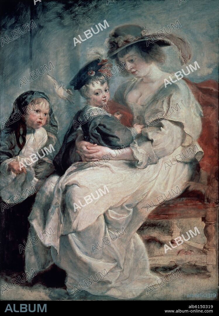 PETER PAUL RUBENS. Helene Fourment with two of her children, Claire-Jeanne and Francois - 1637 - 113x82 cm - oil on panel - Flemish Baroque.