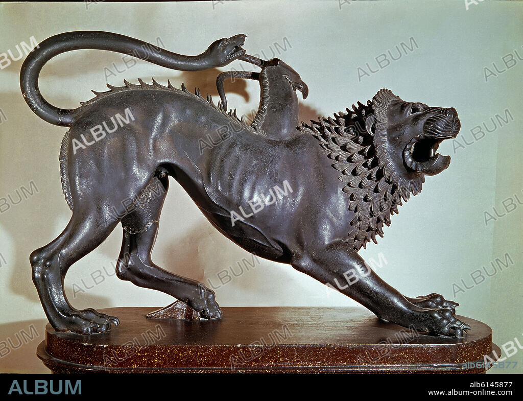 QUIMERA DE AREZZO - SIGLO IV AC - ESTATUA ETRUSCA - 78,5x129 cm.