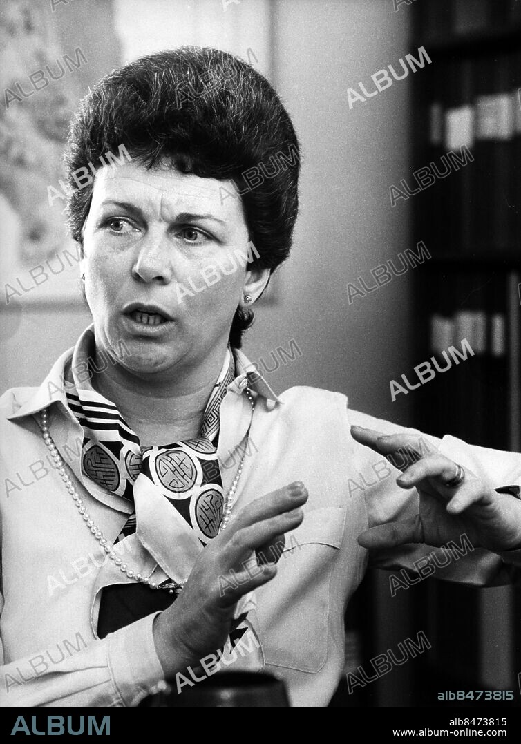 ARKIV 1984-03-23. Ingela Thalén, socialdemokratiskt kommunalråd i Järfälla kommun, i en intervju på sitt kontor i kommunalhuset i Jakobsberg 23:e mars 1984.. Foto: Gunnar Lundmark / SvD / SCANPIX / Kod: 11014.