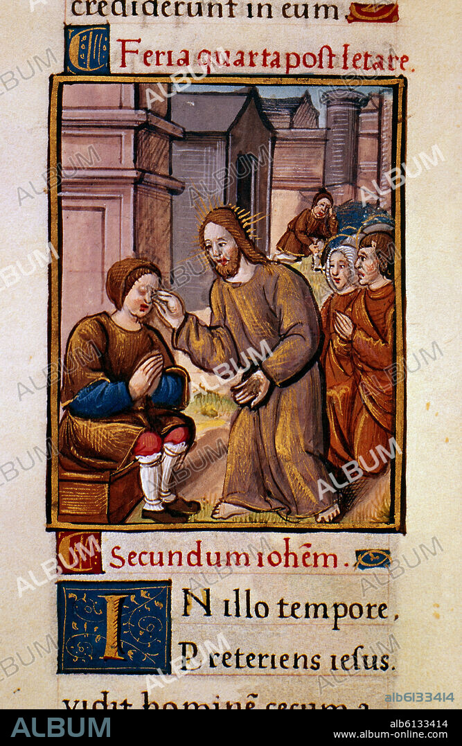 EVANGELIARIO-JESUS CURA AL CIEGO DE NACIMIENTO (JN 9, 1-7).
