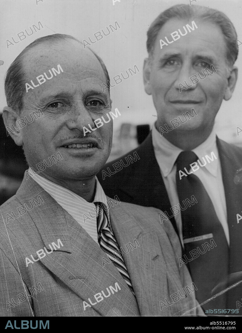 Tantas Skymaster From Japan - Arthur M. Loew (left) presid. of Loews International Corporation Distribution of M.G.M. Films.Gorton Hicks head of M.G.M. 16 m.m. division.He is 3rd ***** Easter Veteran ***** player. December 14, 1951.