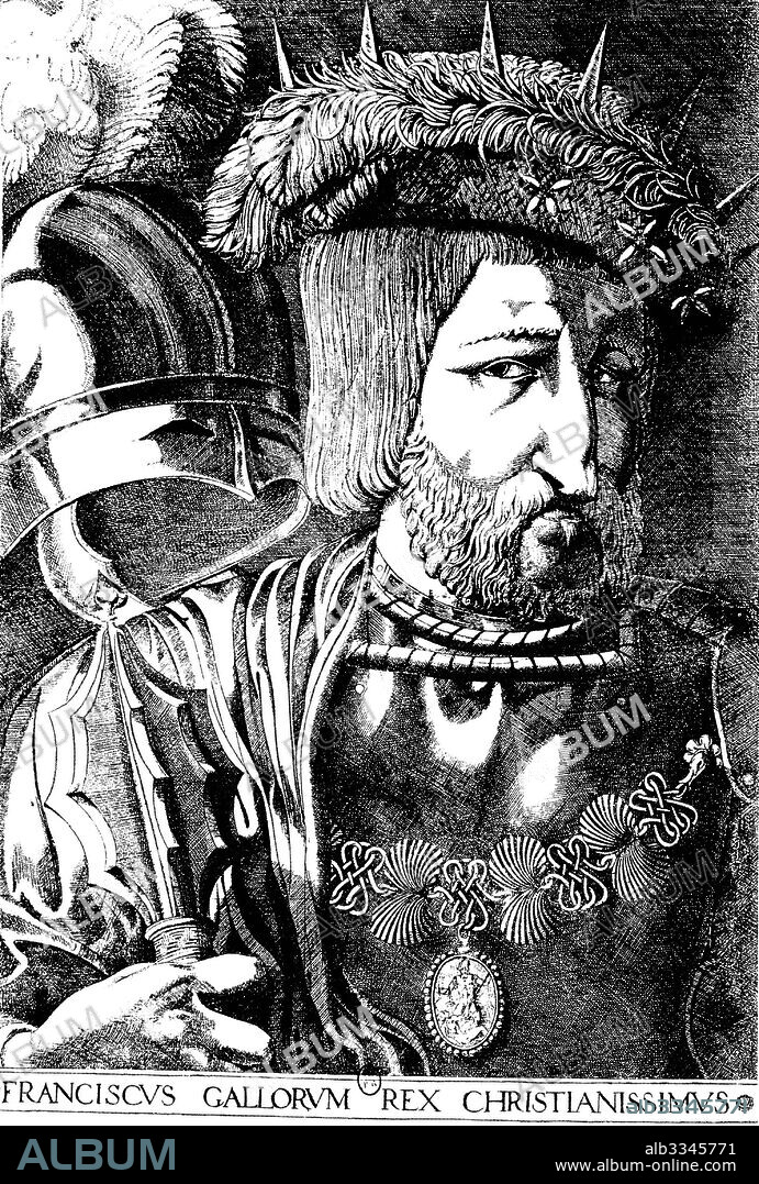 JACQUES PREVOST. Portrait of Francis I (1494-1547), King of France, Duke of Brittany, Count of Provence.