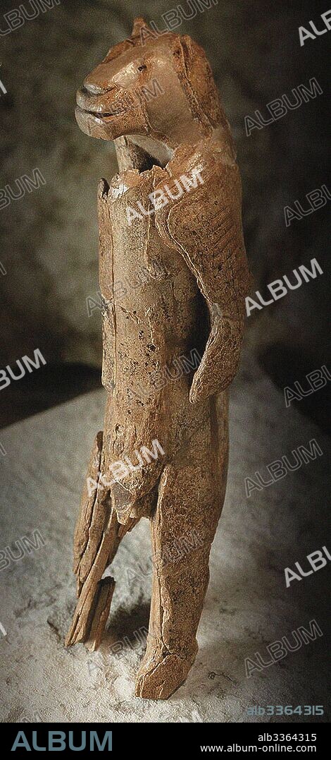 PREHISTORIC ART. Lion man of the Hohlenstein Stadel.