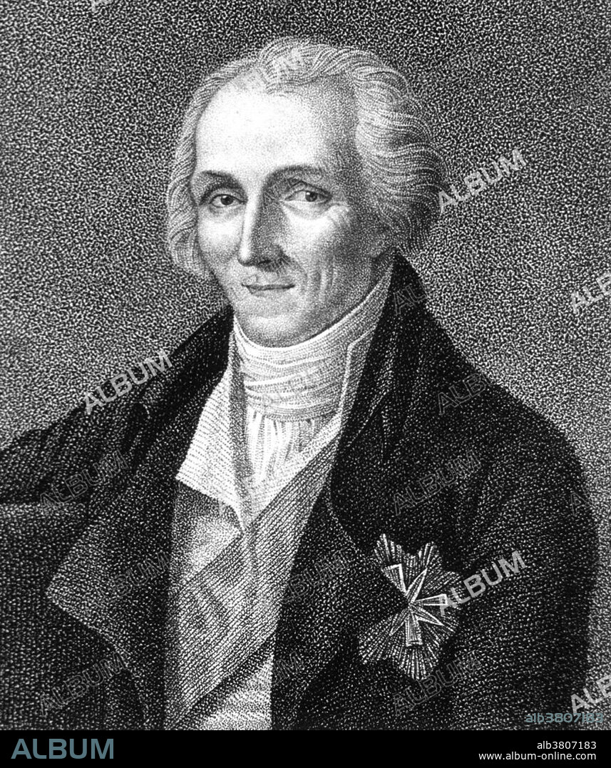 Count Rumford (March 26, 1753 - August 21, 1814), born Benjamin Thompson, English-American physicist and reformer. Born in Massachusetts, he joined the army at 18, acting as a secret agent for the British. He fled to England in 1776 and studied projectiles. He was elected to the Royal Society in 1779. After a brief return to America, he was knighted, and appointed adviser to the Elector of Bavaria. There he reformed the army, set up welfare schemes for the poor, bred stronger horses and cattle and laid out the English Garden in Munich. He also showed, by studying the boring of cannons, that heat was due to the motion of particles in a body. His challenge to establish physical theory was part of the 19th century revolution in thermodynamics. The retention of heat was a recurring theme in his work, as he is also credited with the invention of thermal underwear. He was a prolific inventor, developing improvements for chimneys, fireplaces and industrial furnaces, as well as inventing the double boiler, a kitchen range, and a drip coffeepot. He invented a percolating coffee pot following his pioneering work with the Bavarian Army, where he improved the diet of the soldiers as well as their clothes. He died in 1814 at the age of 61.