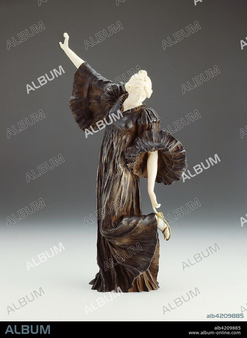 AGATHON LEONARD. La Cothurne (Tragic Pose from Le Jeu d'escharpe). Agathon Léonard (Agathon van Weydeveldt); French, 1841-1923; Cast by: Susse Frères Editeurs; French. Date: 1895. Dimensions: H. 37.1 cm (14 5/8 in.). Ivory, silvered and gilt copper alloy. Origin: France.