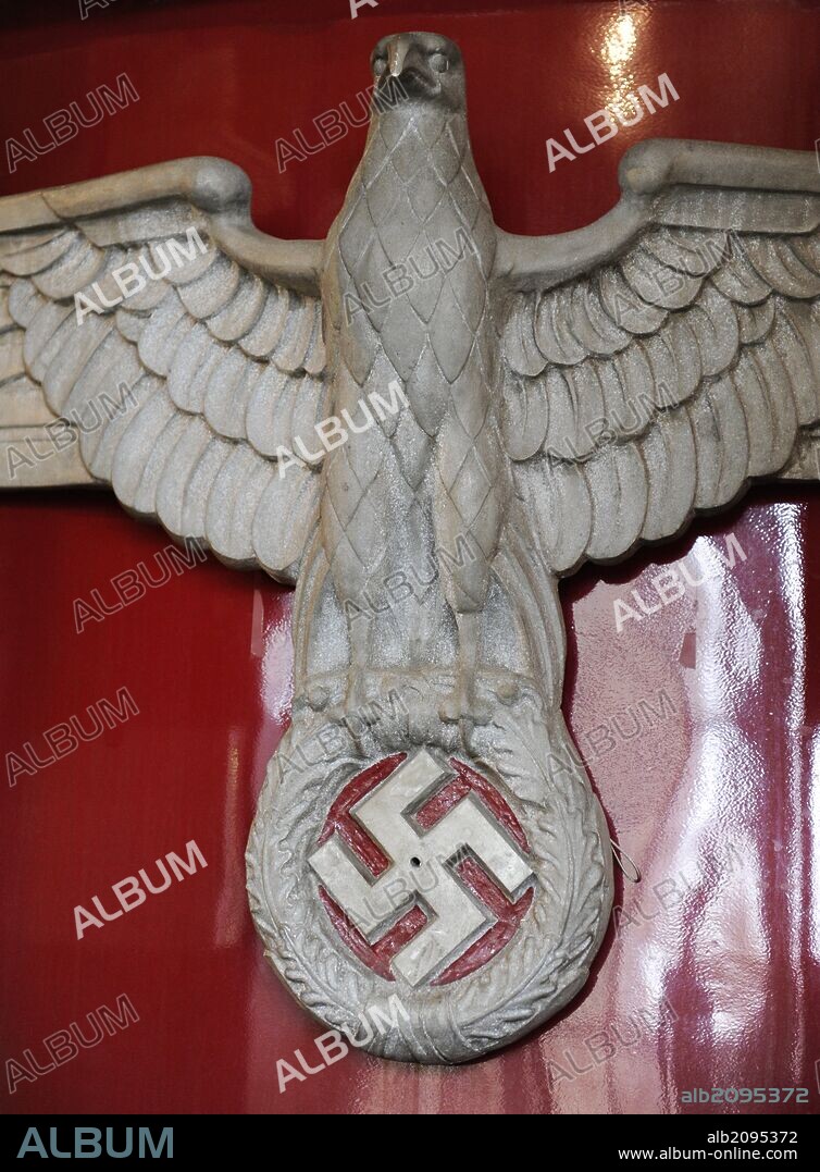Deutsche Reichsbahn or German Reich Railway. German national railway (German Empire-World War I).  Locomotive with Nazi swastika. 1940. Deutches Technikmuseum. Berlin. Germany.