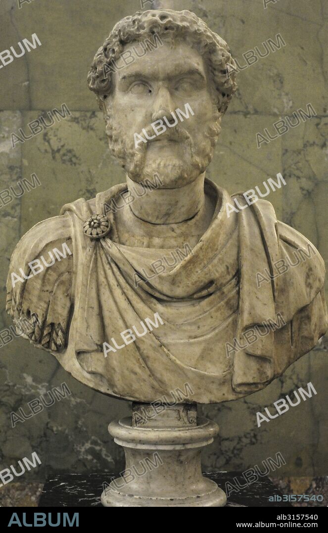 Antoninus Pius (86 AD-161 AD) known as Antoninus. Roman emperor form 138-161. Nerva-Antonine dynasty. Bust. Marble. The Third quarter of 2nd century AD. The State Hermitage Museum. Saint Petersburg. Russia.