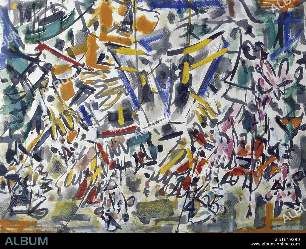 Abstraction by Jean-Paul Riopelle, oil on canvas, 1923-Present, USA, Pennsylvania, Philadelphia, David David Gallery.