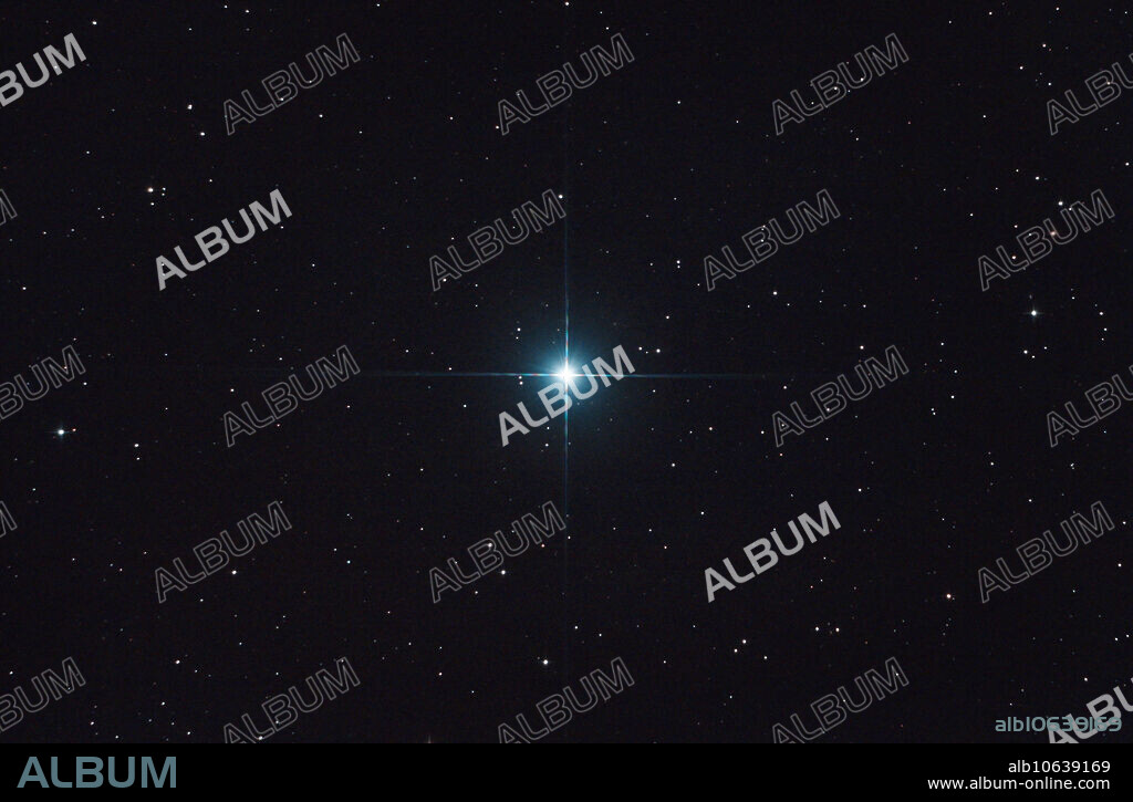 Gamma Pegasi, formally named Algenib, is a star in the constellation of Pegasus, located at the southeast corner of the asterism known as the Great Square. The average apparent visual magnitude of +2.84 puts this at fourth place among the brightest stars in the constellation. This is a large star with almost nine times the mass of the Sun and close to five times the Sun's radius. The distance to this star has been measured using the parallax technique, yielding a value of roughly 390 light-years (120 parsecs). Captured on 01/06/2022.