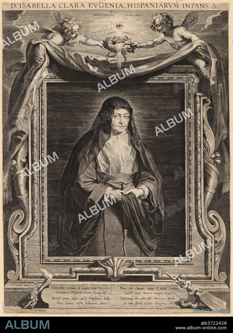 PAULUS PONTIUS, AFTER SIR PETER PAUL RUBENS. Isabella Clara Eugenia, Infanta of Spain. Dimensions: plate: 59.1 x 43.1 cm (23 1/4 x 16 15/16 in.). Medium: engraving on laid paper.