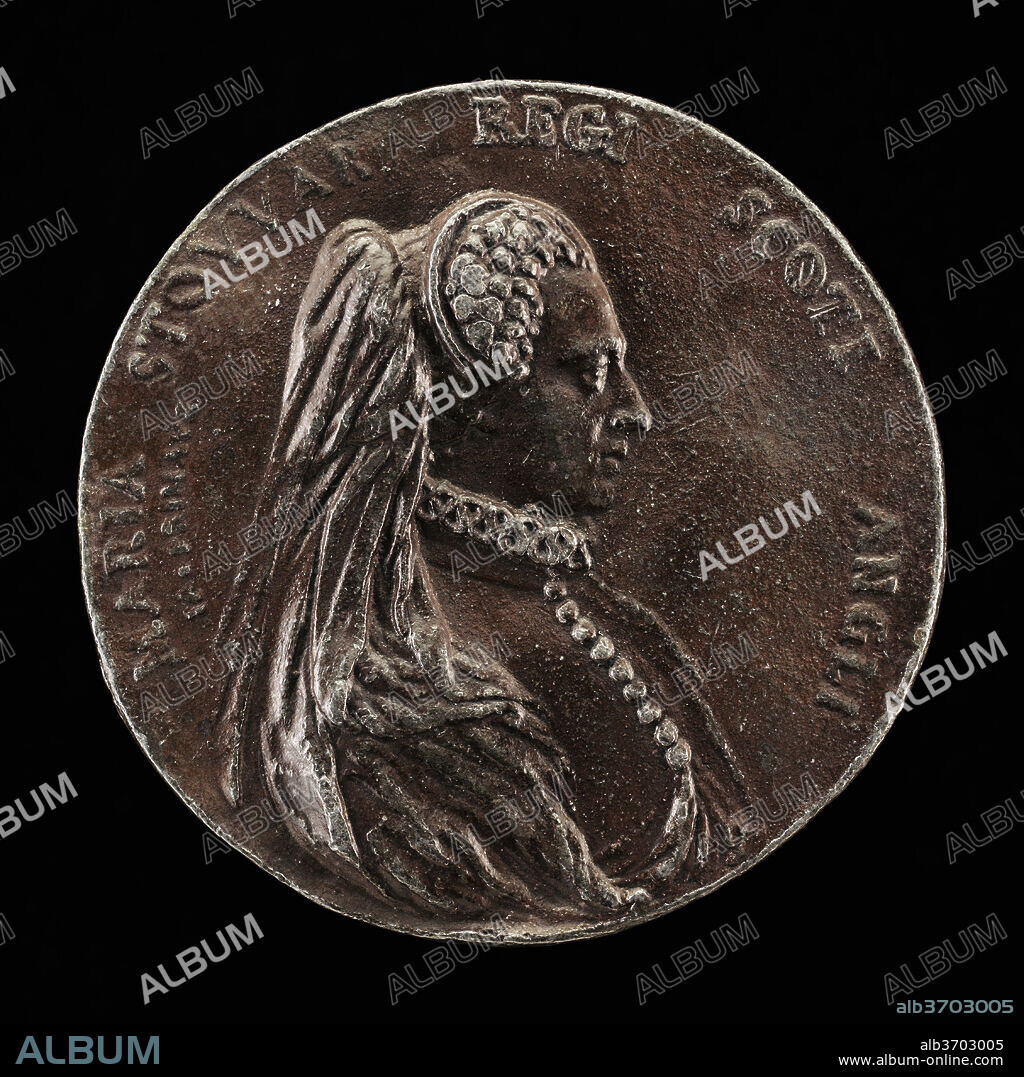 JACOPO PRIMAVERA. Mary Stuart, Queen of Scots, 1542-1587. Dimensions: overall (diameter): 6.38 cm (2 1/2 in.)  gross weight: 39.05 gr (0.086 lb.). Medium: lead.
